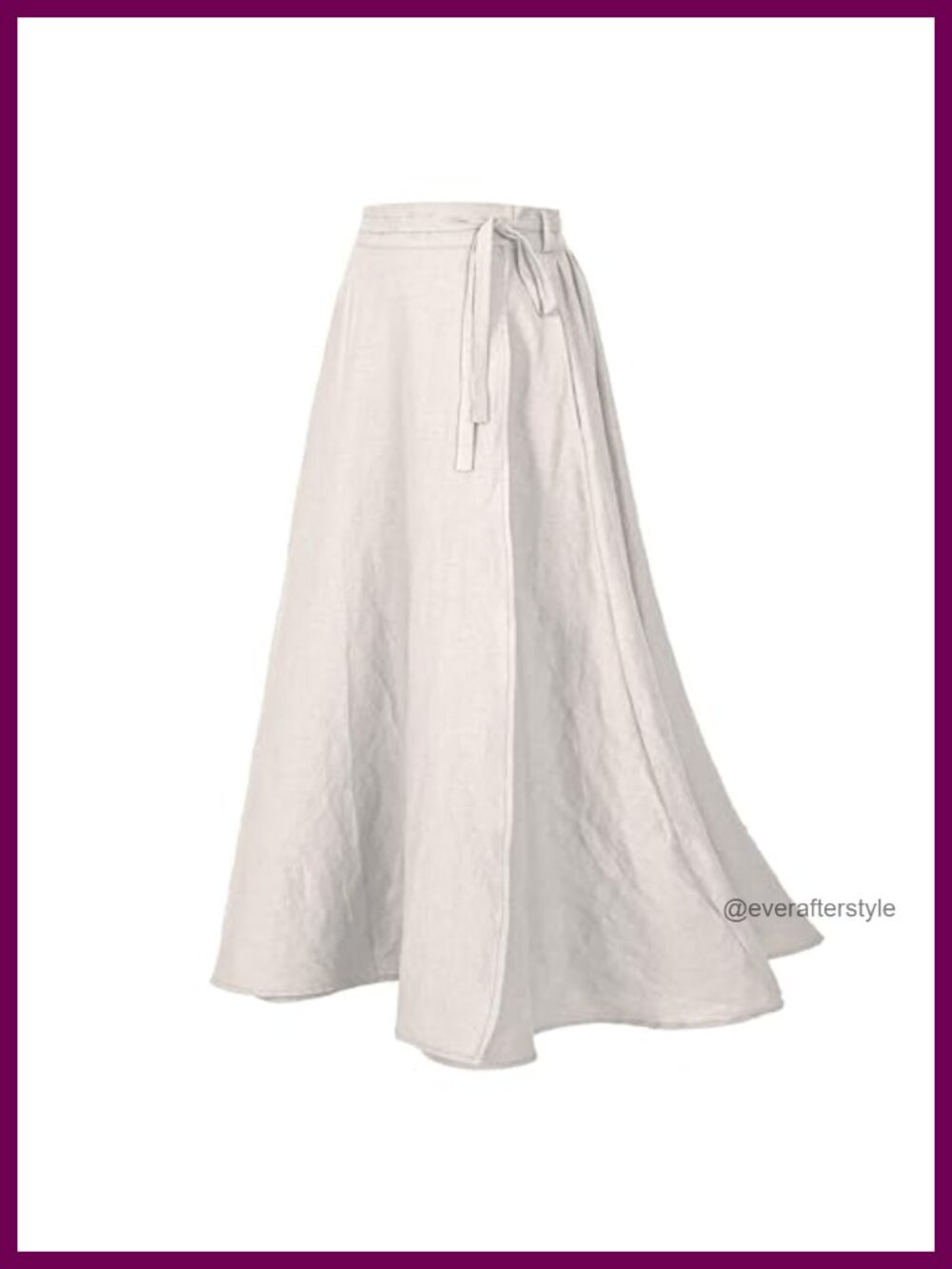 Linen Wrap Maxi Skirt A-Line Tie Closure Pockets Casual Beach Vacation